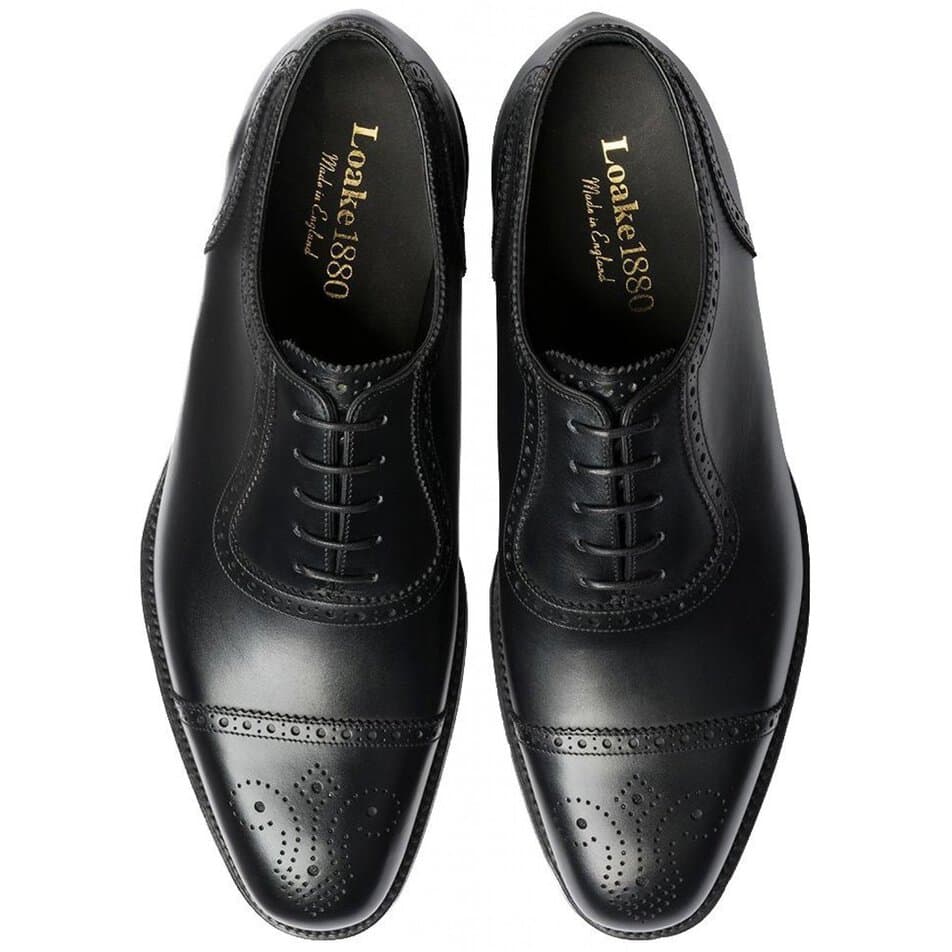 極美品 Loake 1880 STRAND セミブローグ ブラック loake_strand_black_leather_abo